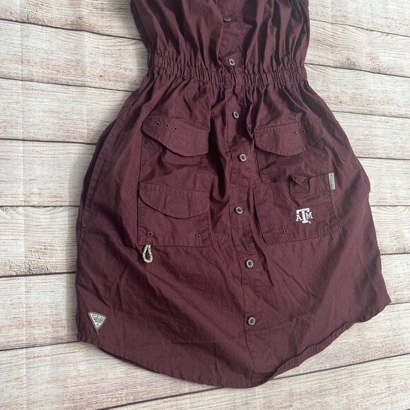 Columbia Texas A&M Aggies Dress Girls Small Maroon Fishing Outdoor PFG Style - Picture 12 of 16